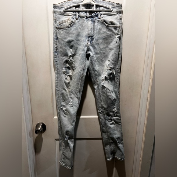 Kdnk mens size 32 distressed slim fit punk biker jeans. - Picture 1 of 5